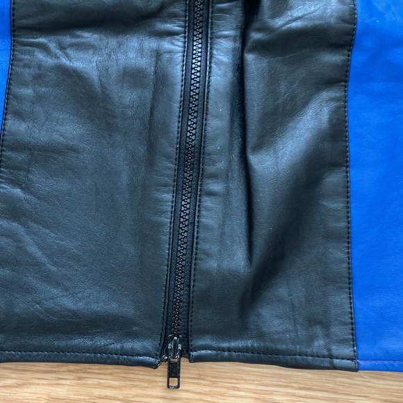 CODE NOUVEAU Juniors Black/Blue Leather Mini Skirt. Vintage. Sz 3 - Picture 3 of 7